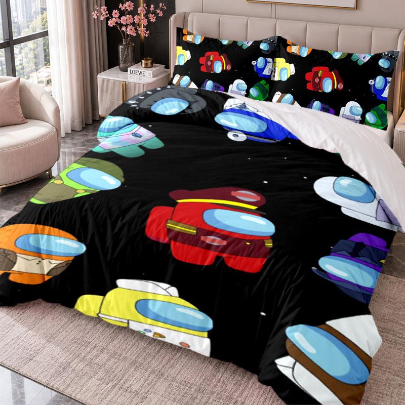 Among Us 3Pcs Bedding Set Duvet Cover With Two Pillowcases For Bedroom Home Decoration