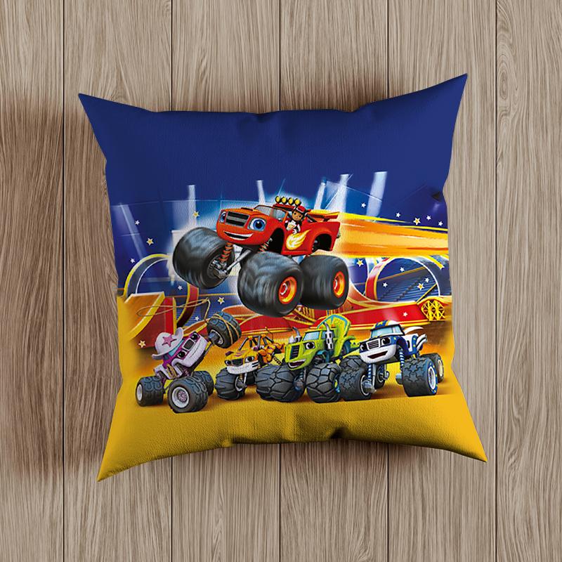 Blaze Monster Machines Pillow Case Blaze Cars Cartoon Kids Children Russian Crusher Truck Vehicles Bedroom Decorate Cushion Covers 45cm