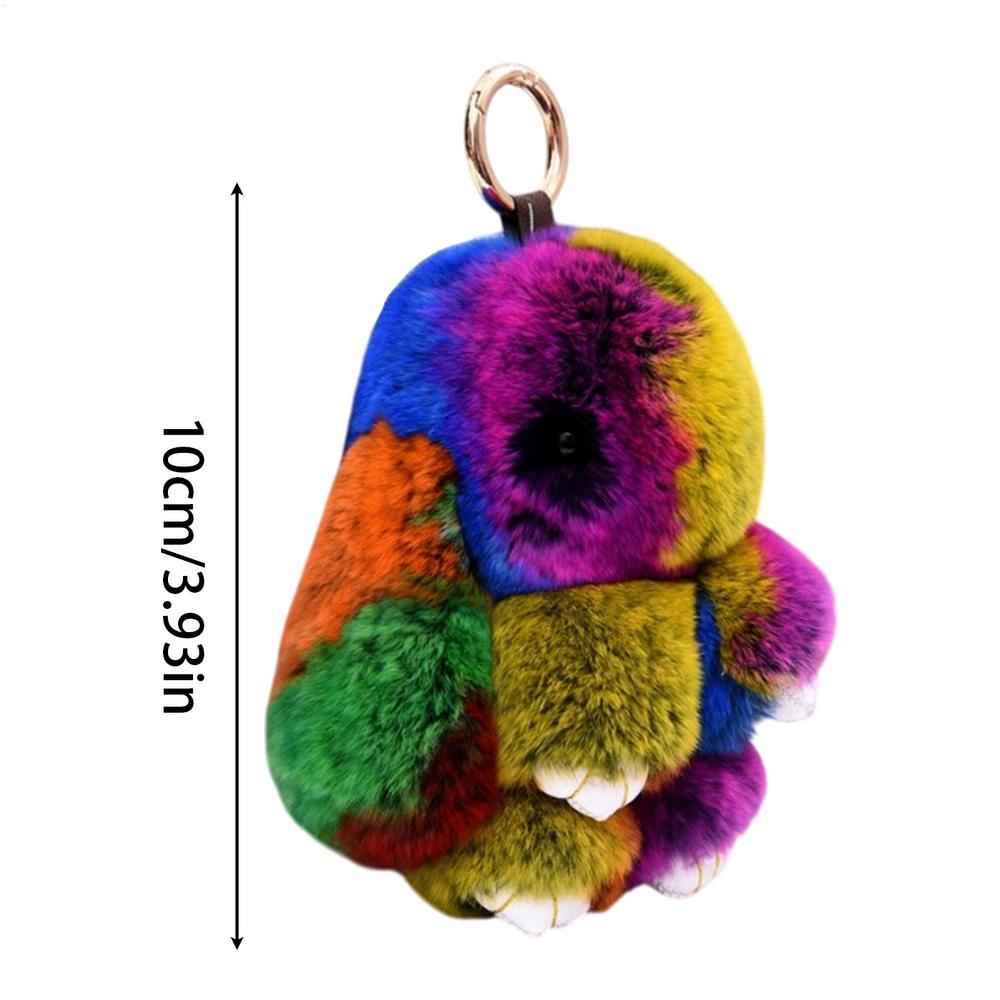 Bunny Keychain Purse Pendant Multicolor Plushies Bunny Keychain With Tin Rabbit Cute Keychain Creative Keyring Easter gift