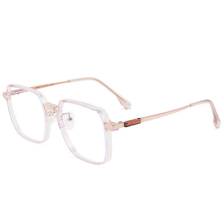 Ultra-Light Brown Square Myopia Glasses for Women with Degree Lenses, Thin Frame Without Makeup