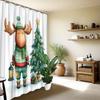 Cute Reindeer Christmas Shower Curtain Festive Holiday Bathroom Decor Xmas Tree Shower Curtain