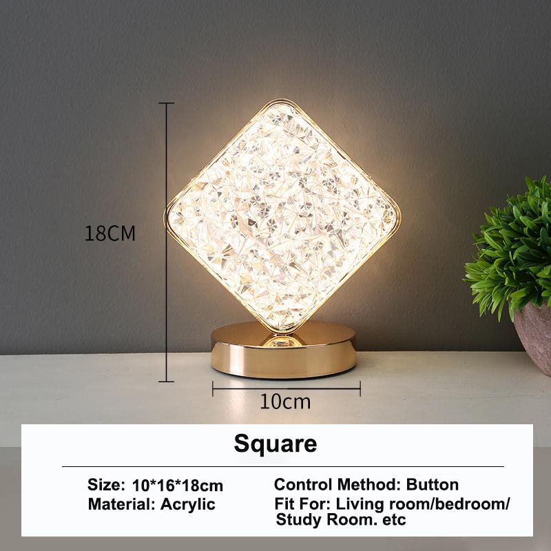 Touch Control 3D Crystal Track Night Light Girls Room Home Decor Aesthetics USB Bedside LED Ambient Table 3D Moon Lamp