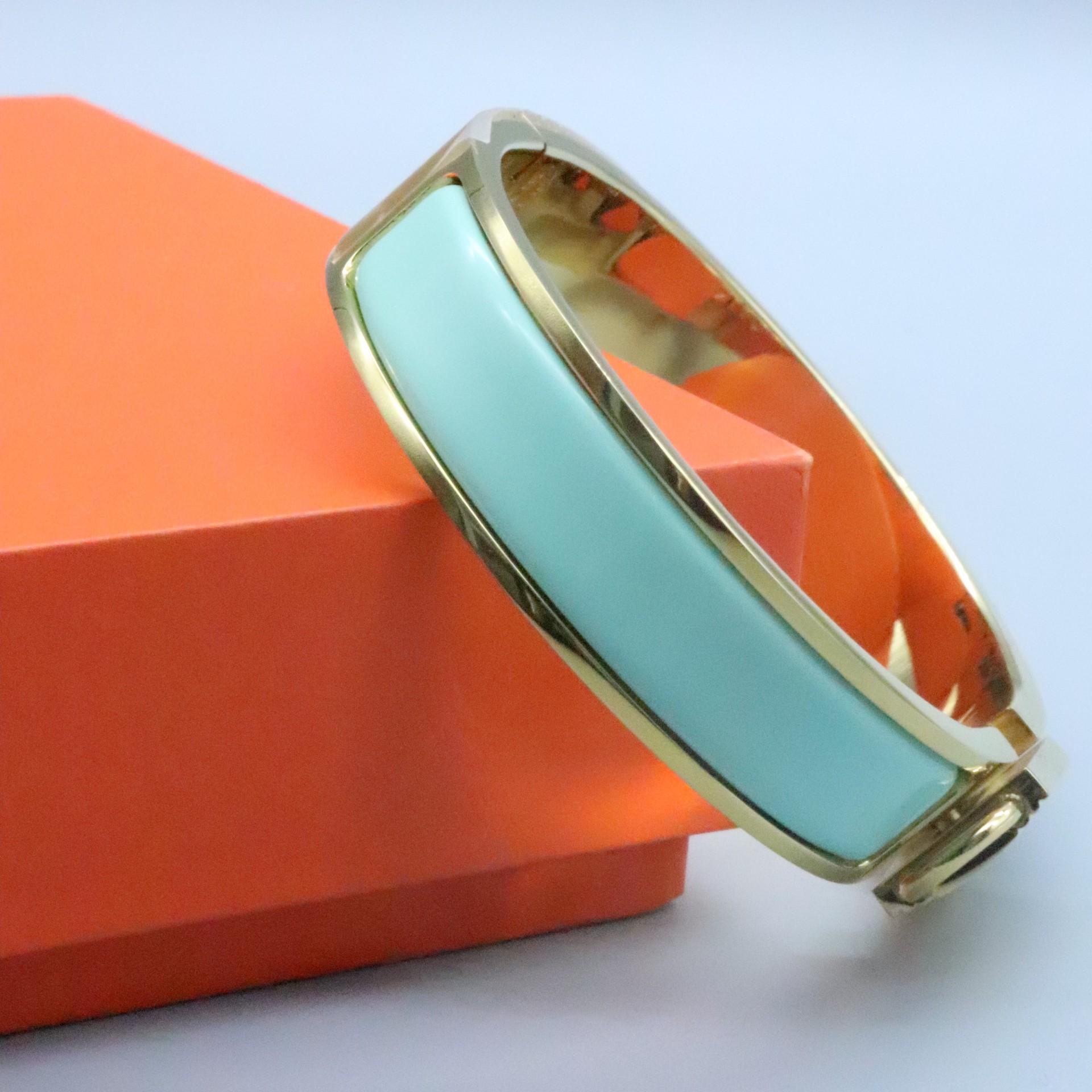 Fermoirs de Bracelet Émail Haute Version pour Hommes et Femmes Bracelets H size 17, gold du lac vert