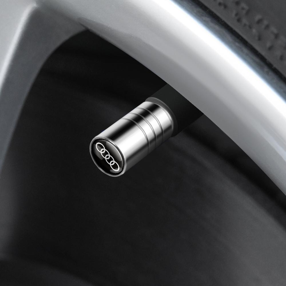 4Pcs Aluminum Metal Wheel Tire Valve Caps Dust Stem Cover For Audi Sline RS TT Quattro A4 A1 A3 8V 8P 8L A6 C7 A5 A7 A8 Q3 Q5 Q7