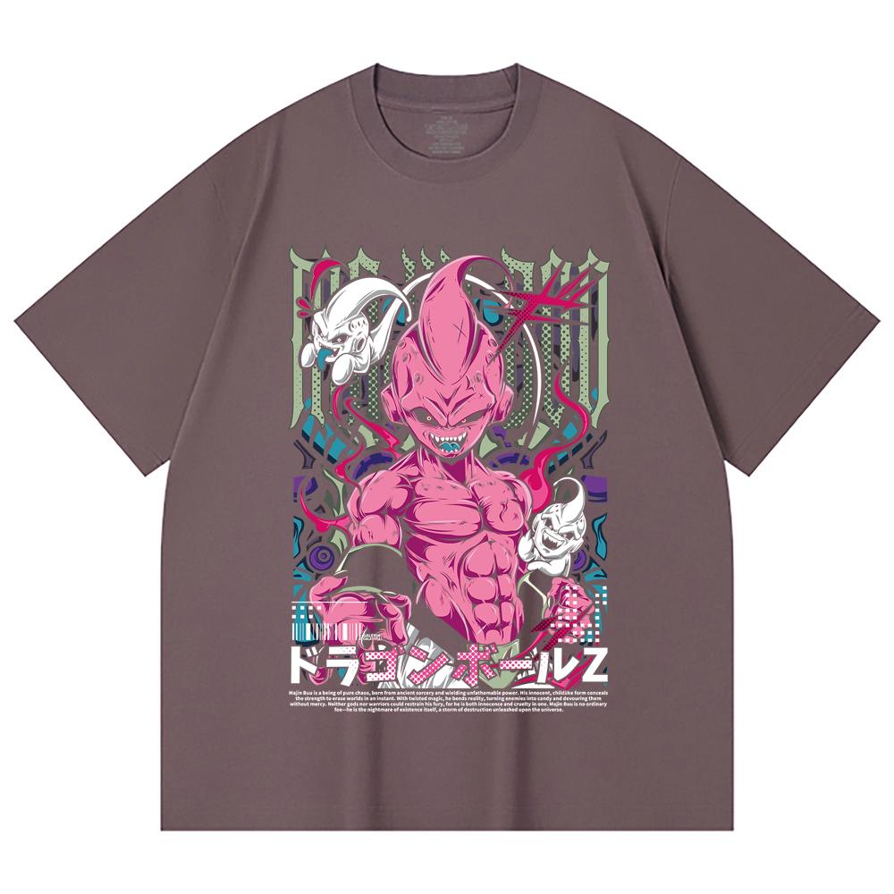230 Gsm 100% Cotton Dragon Ball V67 Majin Buu Print Unisex Heavy Cotton T Shirt