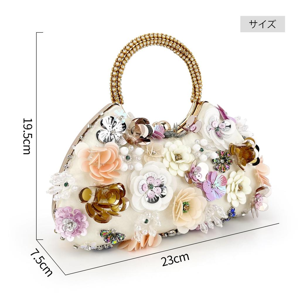 [BoleLOJin] Fashionable Women's Clutch Bag, High-end Ladies' Evening Bag, Stone-embellished Floral Acrylic Bag, Banquet Clutch Bag