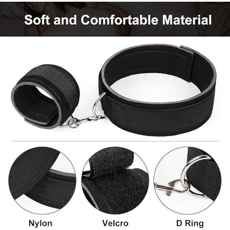 2pcs Bondage Sex Set for Beginners, Wrist and Thigh Cuffs, , Sex Toys for Women with Adjustable Leg Straps
