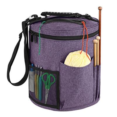 Portable Knitting Yarn Storage Bag with Front Pocket Tote Bag for DIY Knitting Enthusiasts