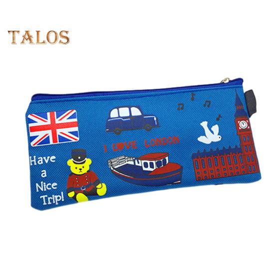 

Сумка-карандаш из ткани Оксфорд, портативная, большой емкости, для школьников, сумка на молнии, многофункциональная, для мальчиков и девочек, канцелярский чехол, пенал, школьные принадлежности синий