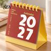 Small Desk Calendar 2027 Mini Calendar, Spiral Bound Standing Flip Monthy Desktop Schedule Planner for Home Office Daily