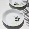 Okura Pottery Panda Parent and Child - Auspicious Tale - 11cm Small Plate Part 2 [Dragonfly Stop Here] Microwave and Dishwasher Safe, Made in Japan,