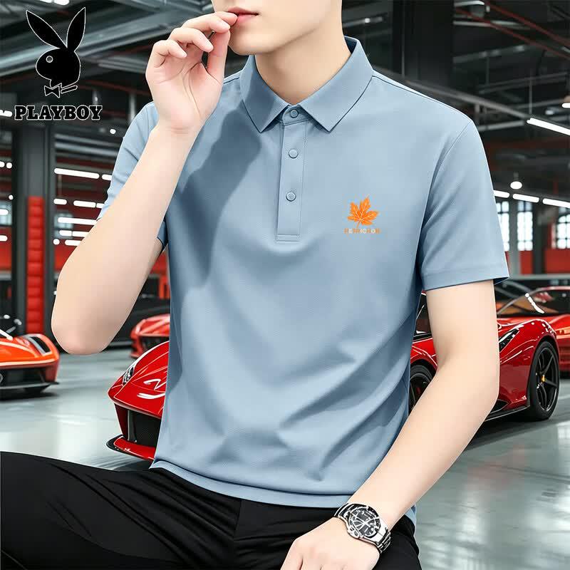 PLAYBOY Men s Ice Silk Quick-Dry Polo T-Shirt 2XL