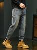 Jean fuselé à jambe droite pour homme: Pantalon décontracté tendance, ample et polyvalent pour l'automne/hiver.