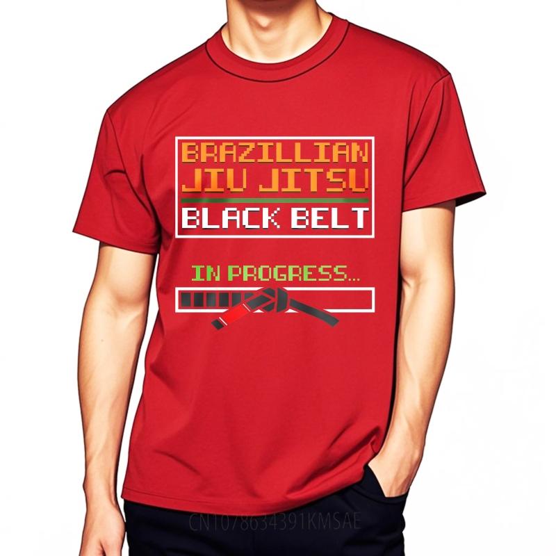 Graphic Summer For Him tshirt Brazilian Jiu Jitsu Black Belt In Progress Short Sleeve Printed ONeck Tshirt Teeshirt For Man S