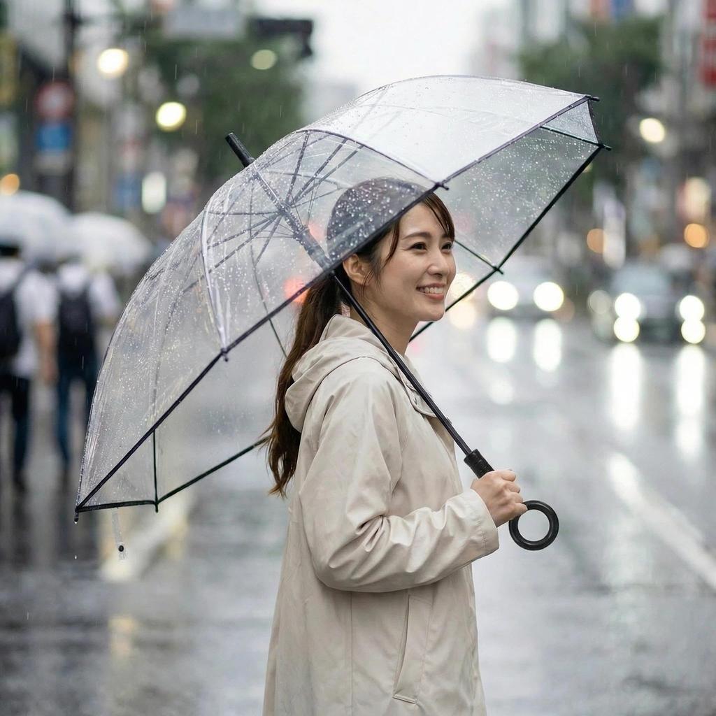 LCBXOOX Transparent Umbrella for Adults and Children, Includes Water Gun, 2-Way Design, Powerful Spray, Anti-Pinch Design, Perfect for Business and