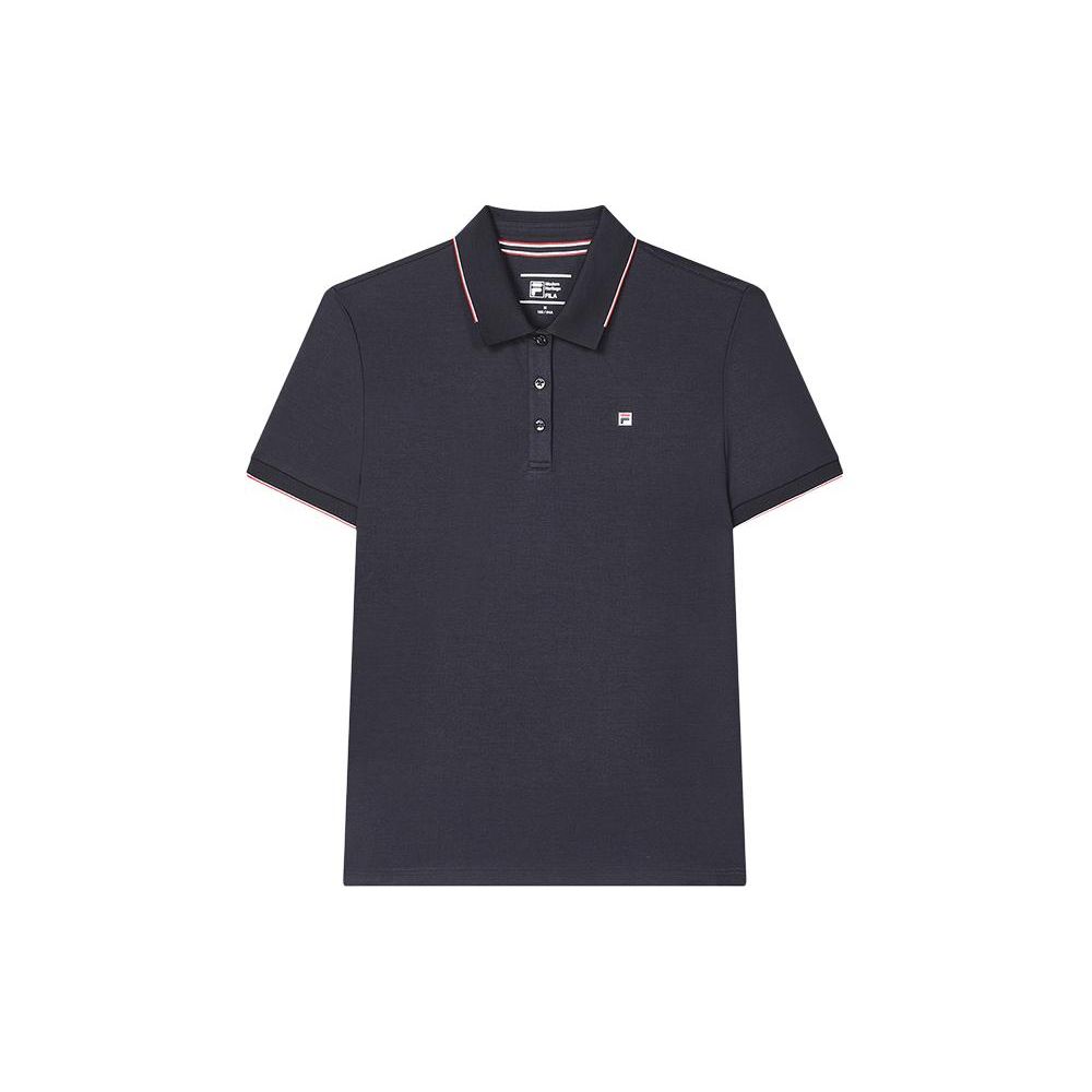 

FILA Heritage Series Solid Color Breathable Casual Knit Polo Shirt Women tops Legendary-Blue F11W421106F-NV M