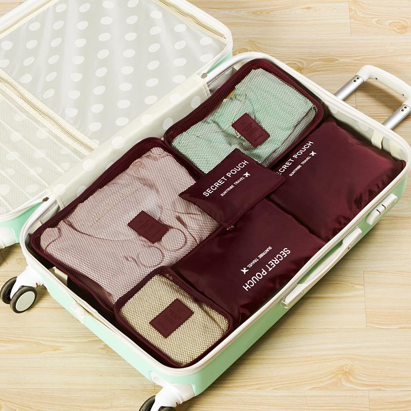 

6-Piece Large Size Travel Organizer Portable Suitcase Organizer Clothes Shoes Makeup Bag Luggage Organizer Travel Storage Bag