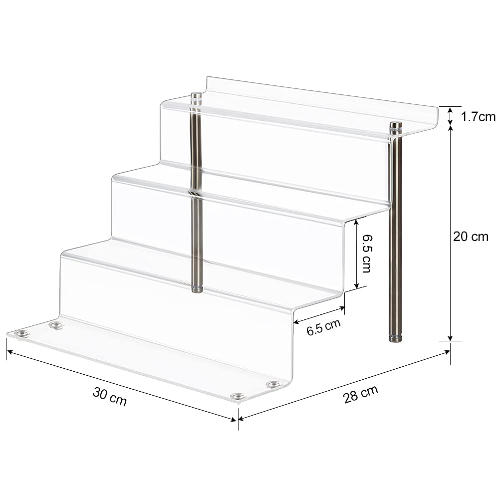 AMEITECH Figure Stand Acrylic Mini Staircase Acrylic Display for Plastic X 28cm X 4 Display, 4-Tier Stage, Base, Shelf, Base, Stand, Models, Display,