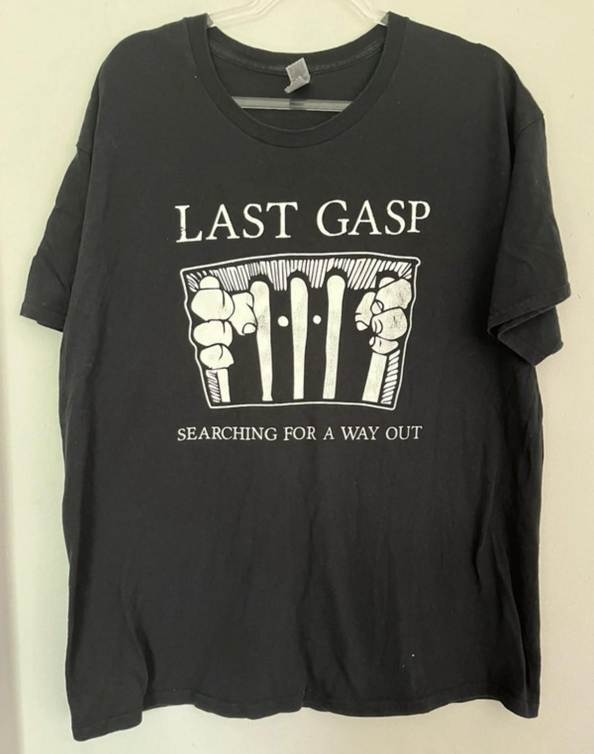 Last Gasp Shirt XL Hardcore Punk Band Crust Hxc Sxe Music Rock Black White Unisex T-Shirt XXXXL