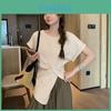 Tshirt Summer Womens French Style Loose Fit Sleeveless Top With Embroidery For Casual Wear