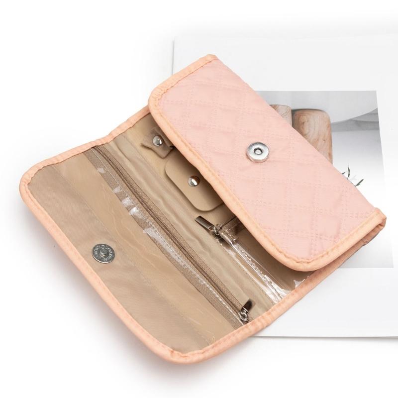 Polyester Jewelry Organizers Travel Pouches Storage Roll Suitable for Earrings Necklaces Bracelets Compact Design