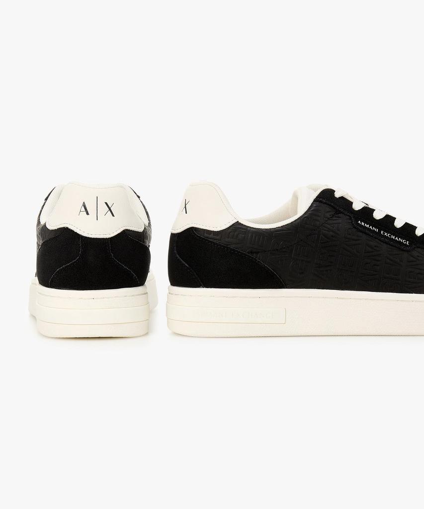 Armani Exchange Men'S Embossed Logo Leather Sneakers _Black_A416175004