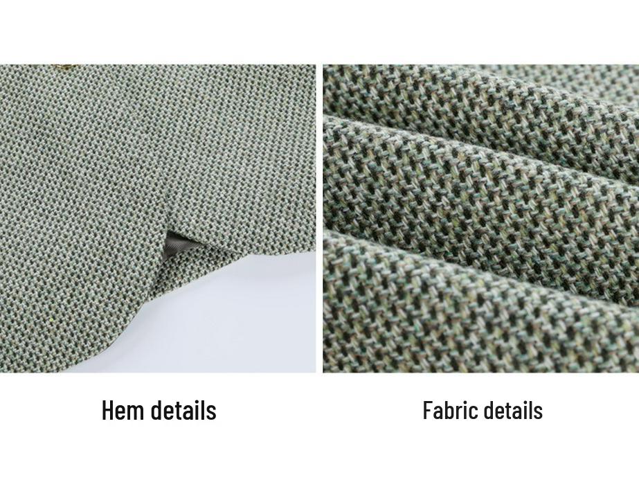 Women's French Style Round Neck Wool Tweed Jacket