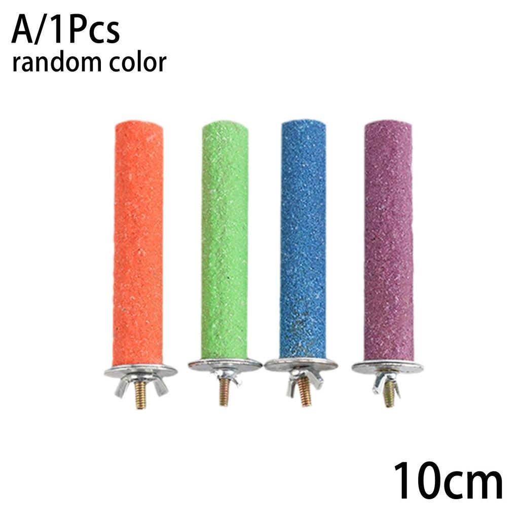 New High-end 1pc Bird Perch Stand Wooden Rough Birds Paw Grinding Perch Standing Parrot Toy Pet Supplies Random Color Tool