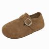Retro Leather Inner Height Increase Boken Shoes Women's 2025 Autumn New Belt Buckle Round Head Ugly Cute Mori One-pedal Single Shoes