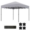 3 x 3 m Pop-Up Gazebo, Height-Adjustable Garden Tent, with Rolling Bag, for Garden, Patio, Metal, Fabric, Light Grey