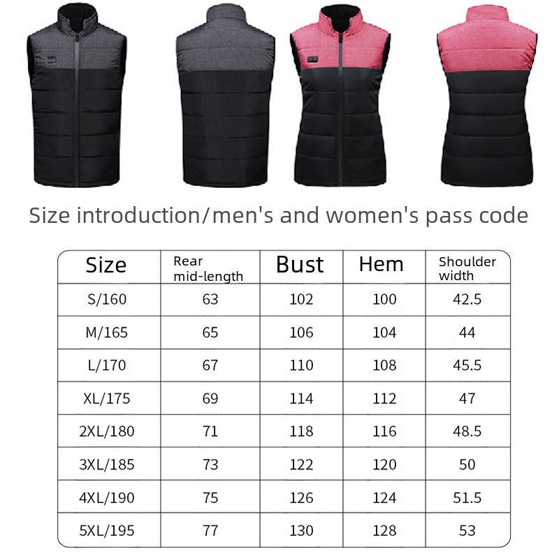 Vestă încălzită USB cu control dublu cu 17 zone - stil cuplu, temperatură constantă