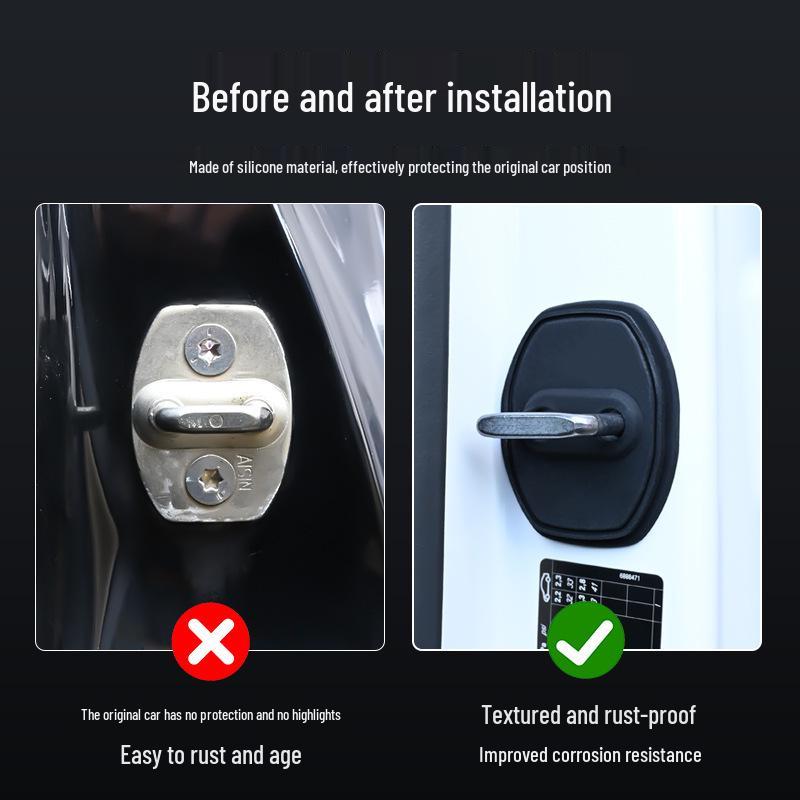 Silicone Car Door Lock Cover, Waterproof Buffer Pad for Equation Leopard Titanium 7/3/5/8