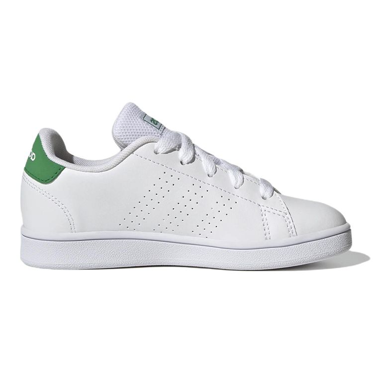 Adidas Neo Advantage Comfortable Versatile Durable Low-Top Kids Skate Shoes Kids Sneakers White Green GY6995