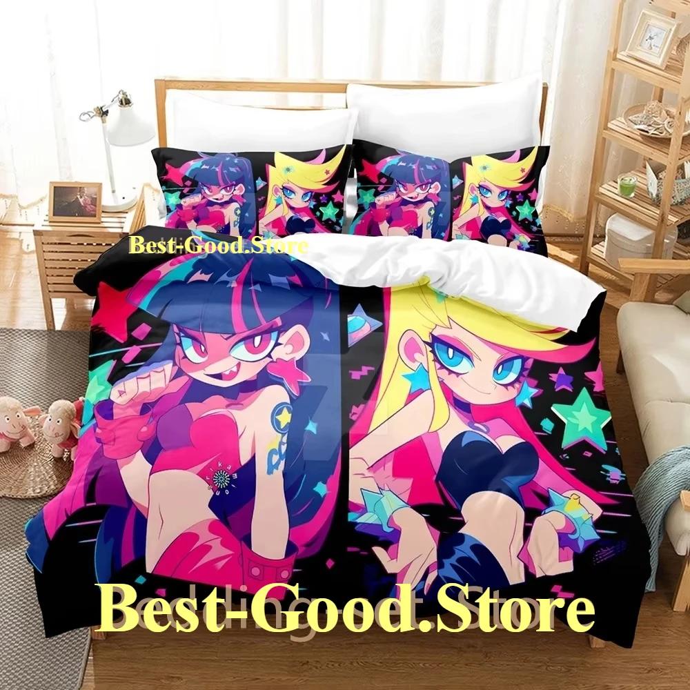 Panty and Stocking Bedding Set Single Twin Full Queen King Size Bed Set Adult Kid Bedroom Duvetcover Sets 3D Anime Bed Sheet Set
