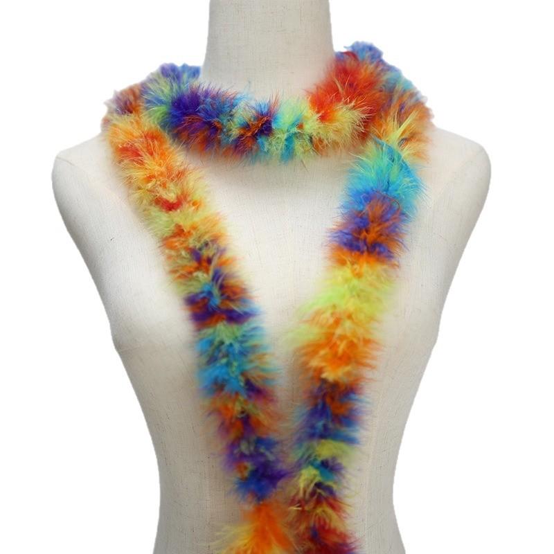 Color Encryption Thickened Feather Strip Diy Turkey Fluff Strip Wedding Decoration Clothing Skirt Accessories
