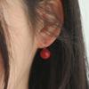 Modernlike 10k Coral Red Pearl Hoop Earrings