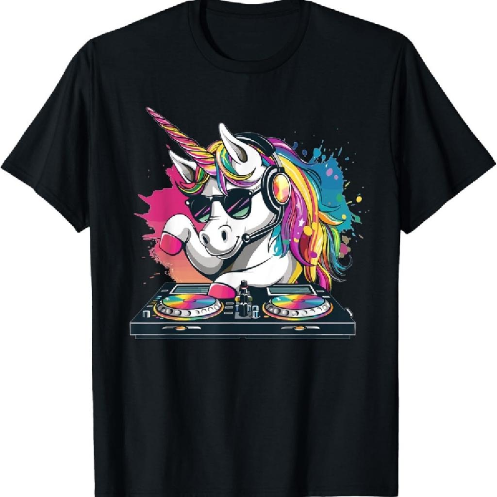 Cartoon Unicorn DJ T-Shirt