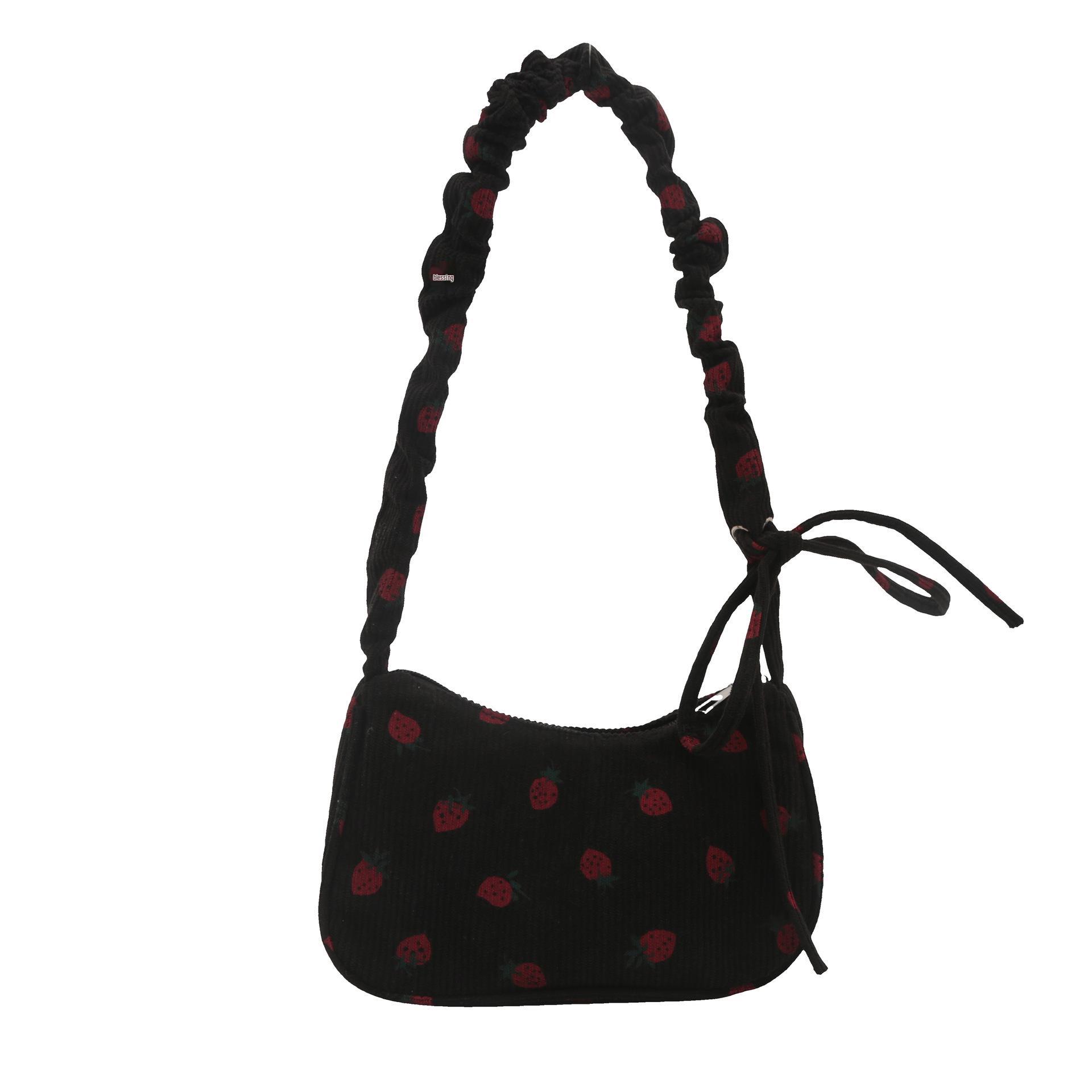 

2025 Fashionable Corduroy Large Capacity Shoulder Bag - Cute Dumpling Style for Women and Students 22*8*14