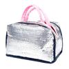 Portable Insulated Lunch Bag Work School Cute Girls Casual Cartoon Animal Striped Waterproof Canvas Insulated Lunch Bag