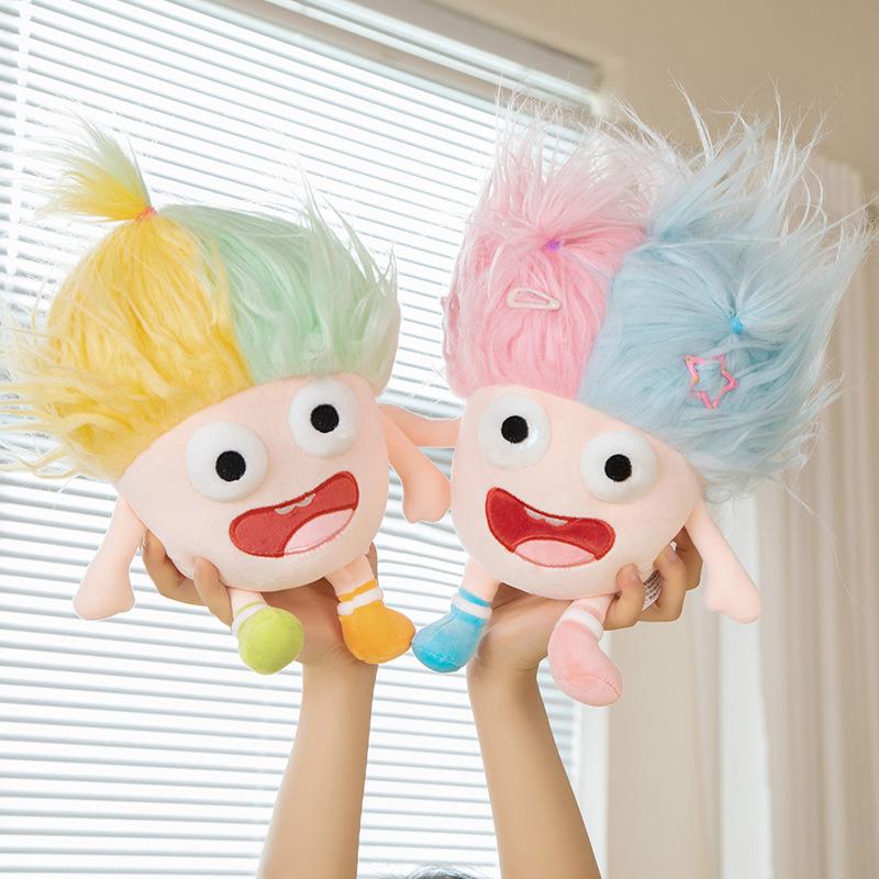Cute Plush Pillow Big Eyed Crazy Doll Fluffy Stuffed Toy Doll Soft Plush Cushion Funny Odd Looking Plushie Toy Gift For Girls