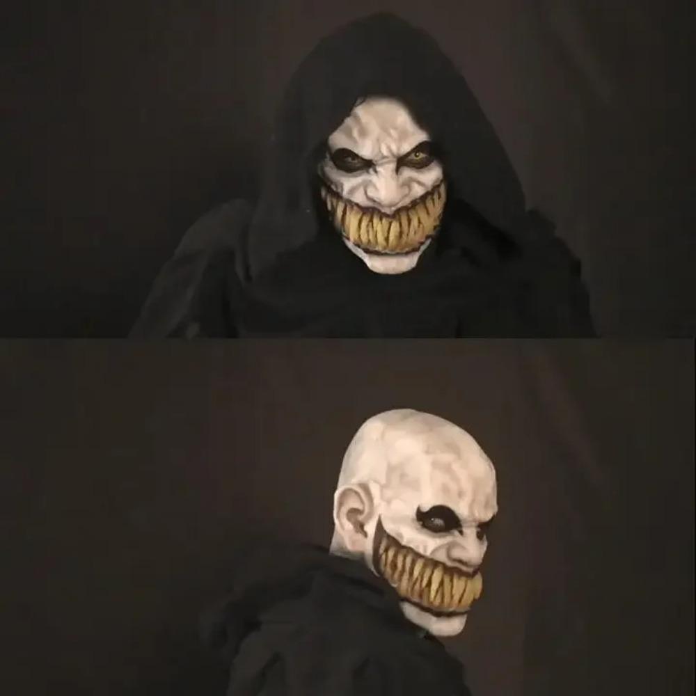 Maschera da Clown Stalker Horror Festa di Halloween Cosplay Mostro Spaventoso Bocca Grande Denti Maschere in Lattice Festa di Halloween Oggetti di Scena Costume Spaventoso