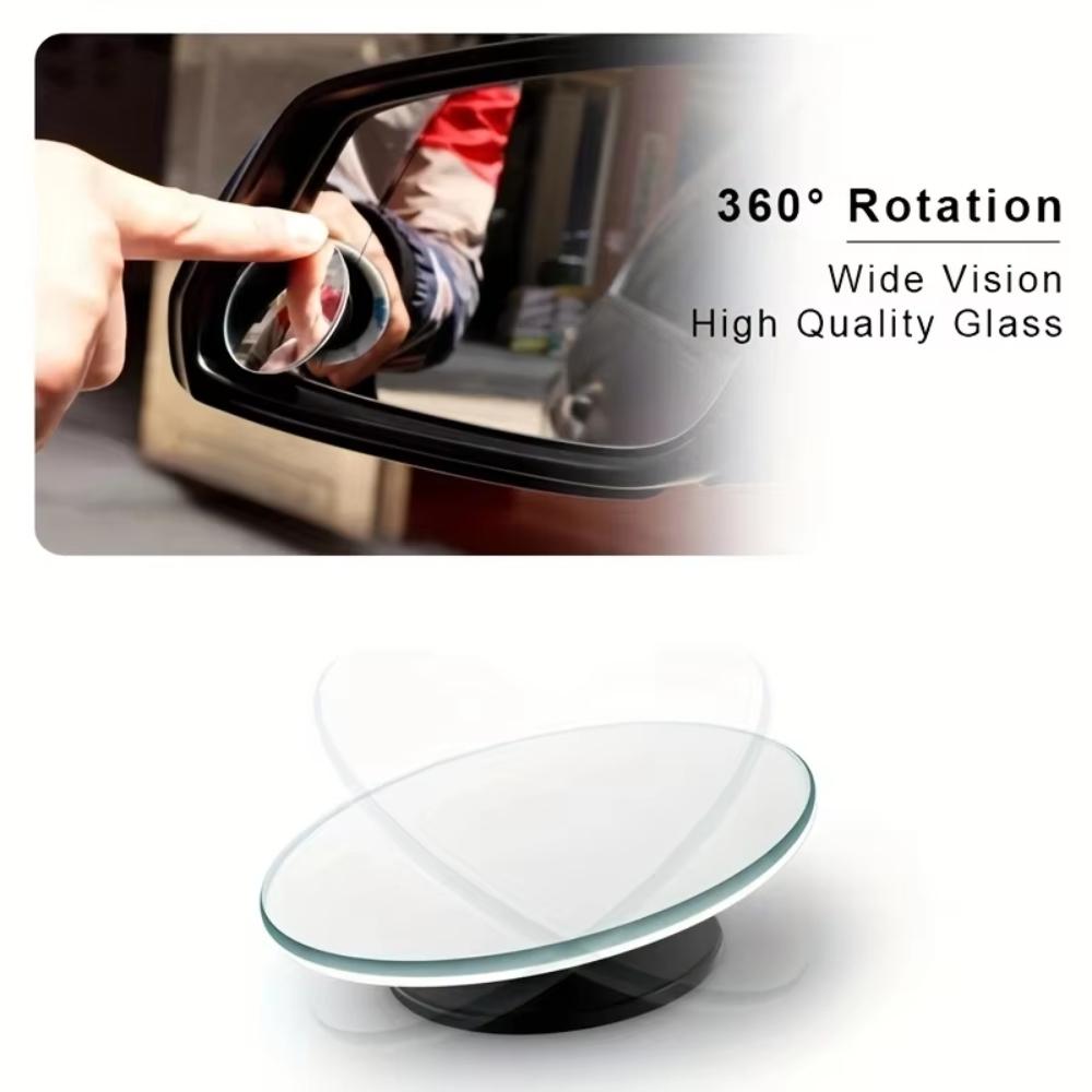 360 Degree Rotatable Car Blind Spot Mirror No Border Small Circular Rearview Mirror HD Blind Spot Auxiliary Observation