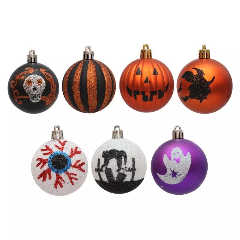 6Pcs 6cm Halloween Hanging Ball Mini Tree Ornament DIY Halloween Tree Baubles  for Home Party