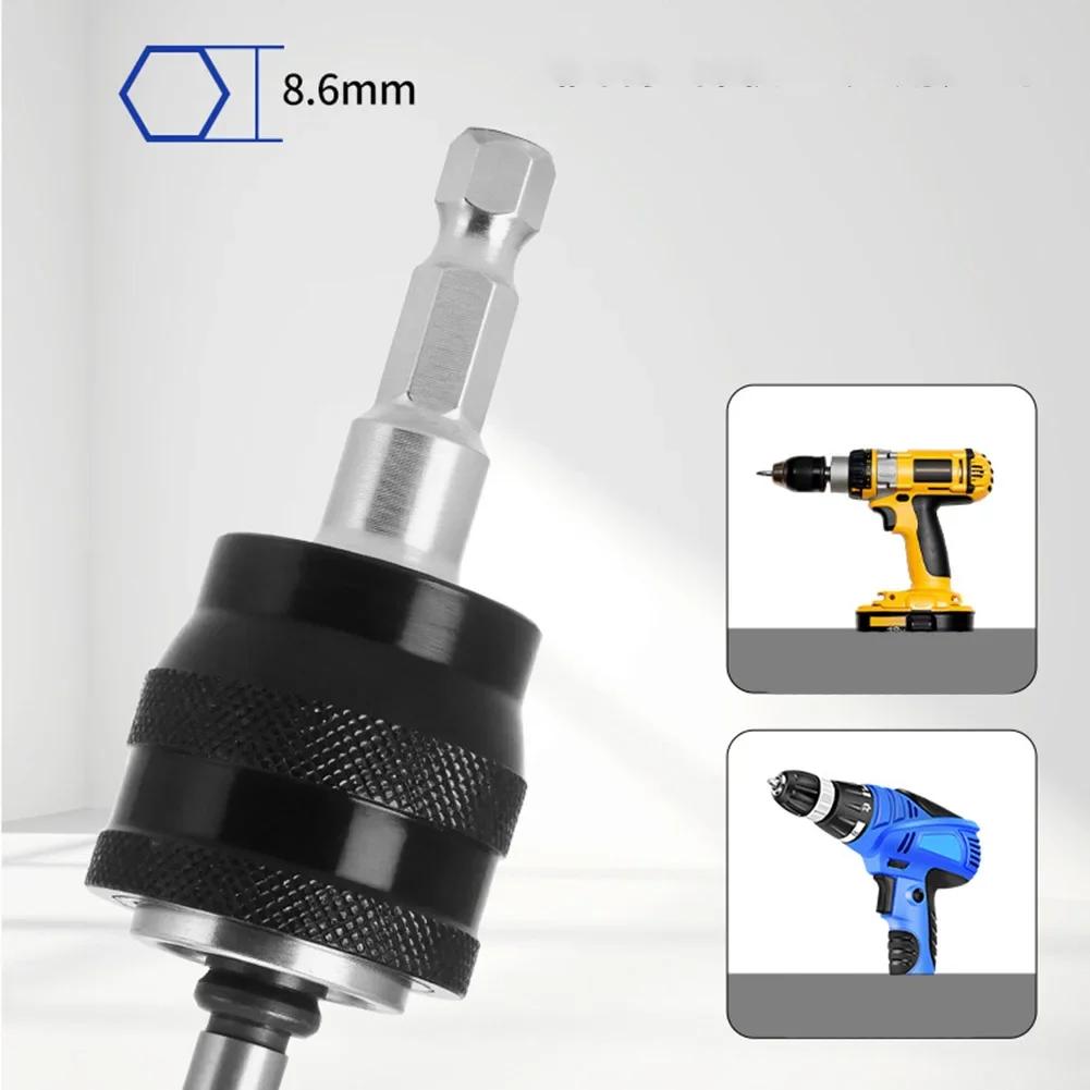 Ergonomic Wood Hole Opener Kit with Bimetallic Construction and Selflocking Extensions Rod for Precise Hole Drilling