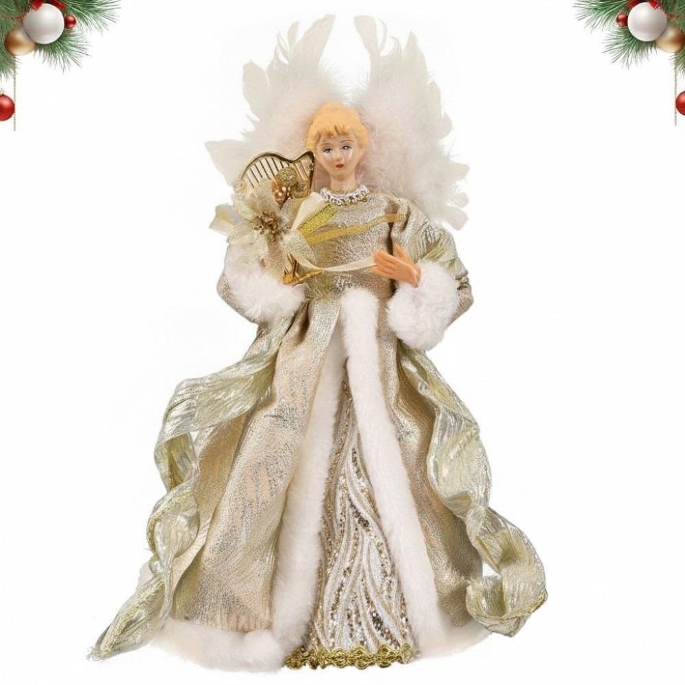 White Feather Wings Christmas Tree Topper 3D Christmas Tree Top Star Desktop