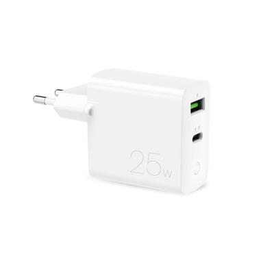 Ładowarka Sieciowa USB-A USB-C PD 25W - Biała