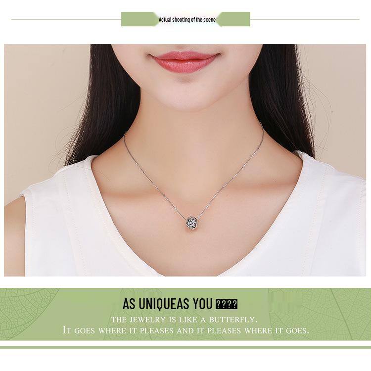 S925 Silver Flower-Shaped Oil Drop Bead Accessory SCC729