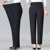 Plus Velvet Thickened Elastic High-Waist Pants for Middle-Aged and Elderly Women - Loose Fit Grandma Straight-Leg Pants