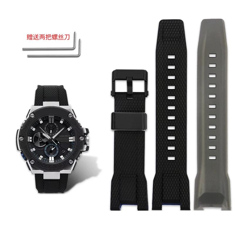New Resin Silicone Watch Strap for Casio Steel Heart GST-B100/S110/W300/400G GST-W300G Men Women Waterproof Sports Watchband