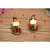 Recycled Material Rajasthani Raja Rani Puppet/Dolls Decorative Tealight Candle Holder (Pack of 2)